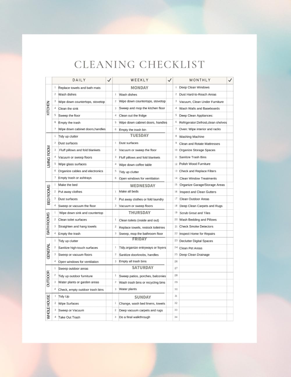 capítulo por capítulo baixar Ultimate Home Cleaning Checklist: Plan and Track Daily, Weekly & Monthly Tasks | Cleaning Chart to Organize Chores and Maintain a Clean, Tidy Home | 8.5”x11” with 122 Pages