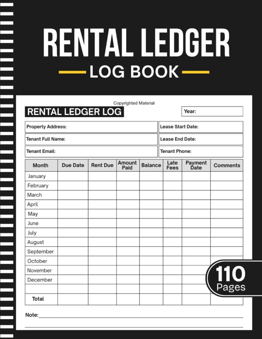 Rental Ledger Log Book: Landlords & Property Managers Rent Payment Tracker | Record Tenant Information, Monthly Rent, Payment Dates, Fees, Balances,... | Large Print 8.5" x 11" Inches, 110 pages baixar livro de graça
