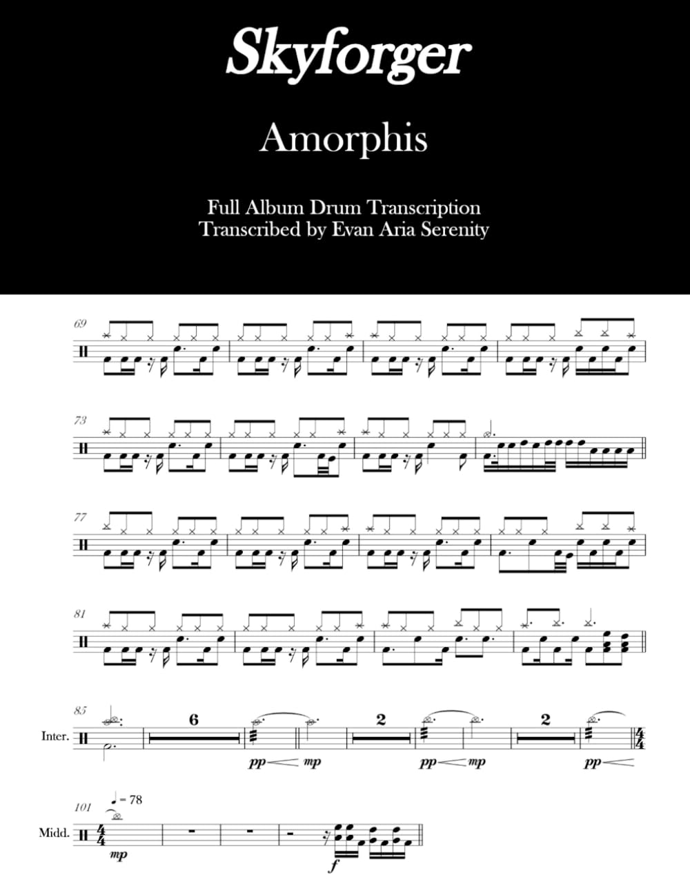 Amorphis - Skyforger: Full Album Drum Transcription (JDS Drum Transcription Books)