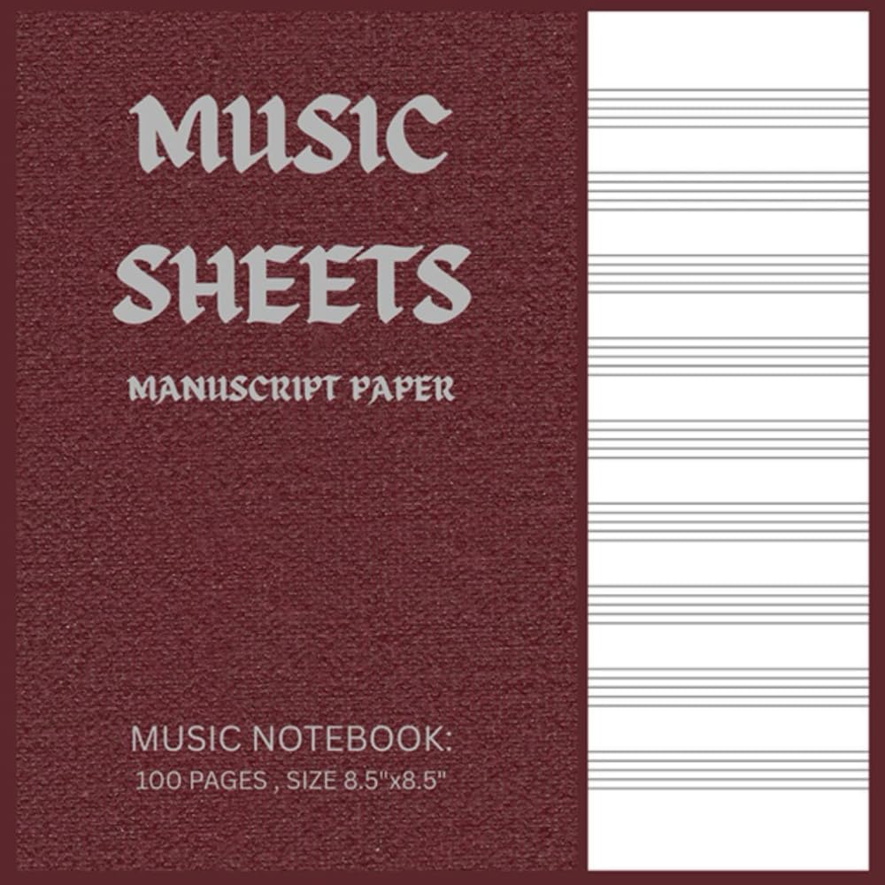 ler totalmente Music Standard Manuscript Paper for Musician and Students: 100 Pages, White Blank Music Sheets, Size 8.5” x 8.5”, 10 Staves per Page, for Music Composition (Blank Sheet Music Notebook)