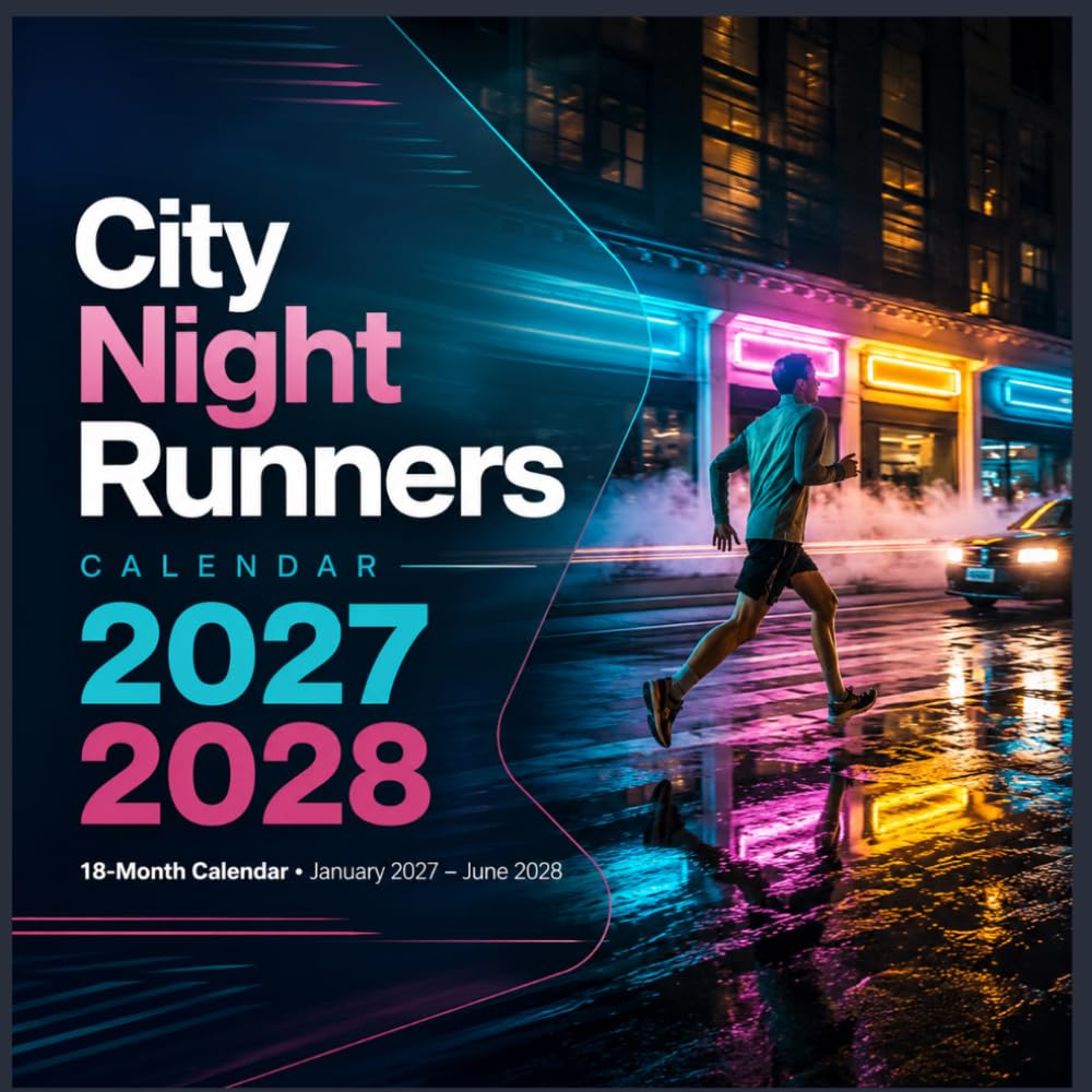 Runners Calendar 2027 2028: 18 Months Monthly Wall Planner from January to June, Urban Jogging & Neon Street Athletics Photography for Daily Organizing baixar livro de graça