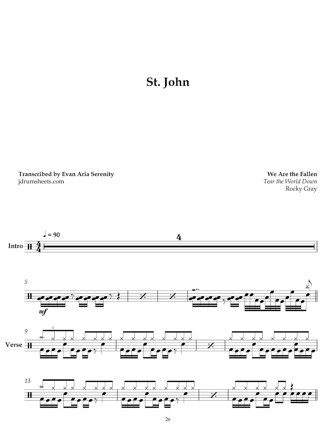 ler totalmente We Are the Fallen - St. John: Drum Sheet Music (JDS: Evanescence Drum Sheet Music) (English Edition)