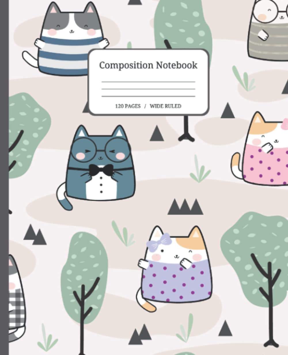 ler totalmente Composition Notebook: Wide Ruled Lined Paper Notebook Journal | Back to School Girls Kids Teens Students | Kawaii Cute Cat Nature