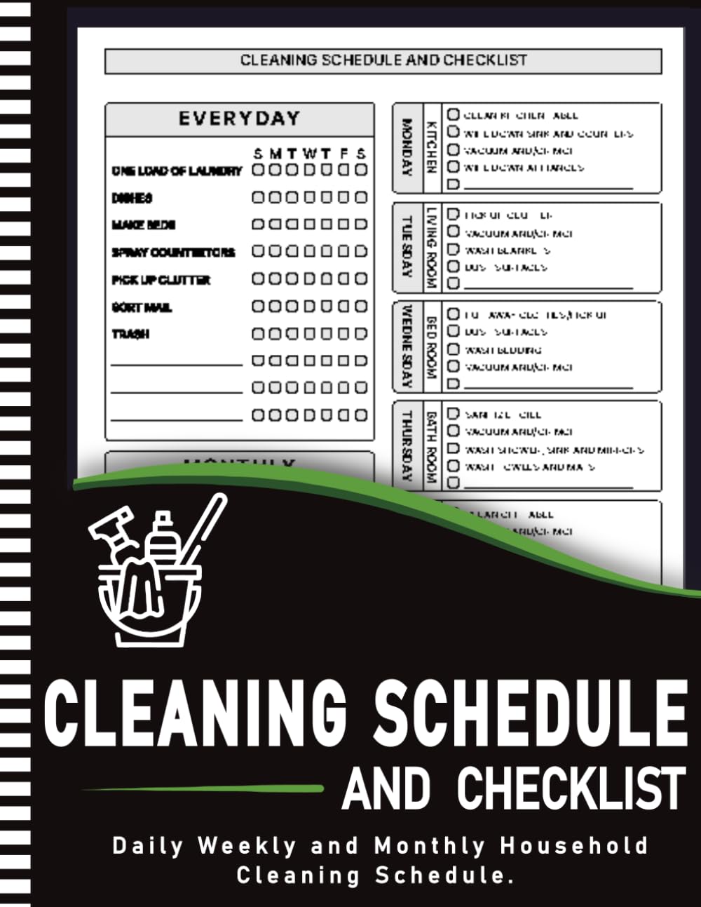 Cleaning Schedule and Checklist: Daily, Weekly, and Monthly Cleaning Schedule Planner | Household Chores with Checklists | House Cleaning Planner and Organizer baixar livro de graça