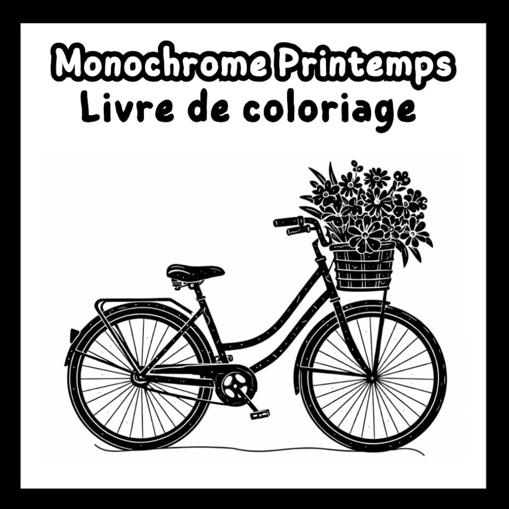 ler totalmente Livre de coloriage Monochrome & Printemps: Un livre de coloriage en noir et blanc aux illustrations simples et apaisantes. (French Edition)