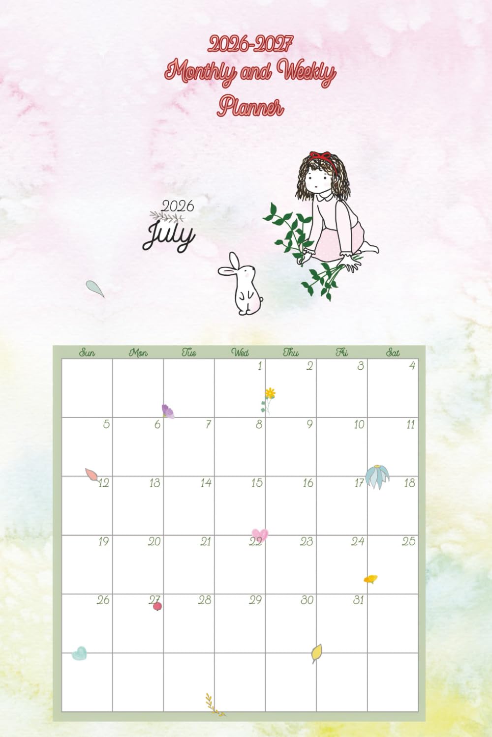 2026-2027 Monthly and Weekly Planner: 24 Month Schedule Organizer 2 year Calendar and Holiday, Compact Size, Colorful Design, Happy Girl baixar livro de graça