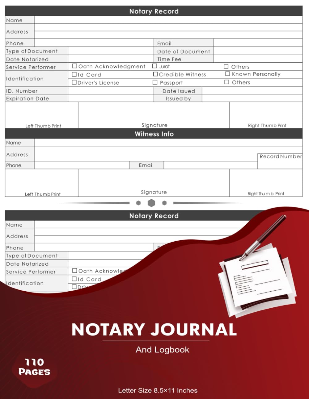 capítulo por capítulo baixar Notary Journal and Log Book: Official Notary Public to Record Notarial Acts | 110 Pages, 2 Entries per Page