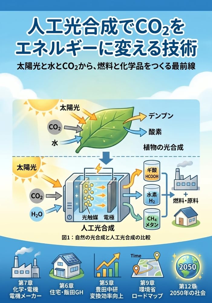 ler totalmente Jinko Kogosei de CO2 wo Enerugii ni Kaeru Gijutsu: Taiyoko to Mizu to CO2 kara Nenryo to Kagakuhin wo Tsukuru Saizensen (Uesugi Bunko) (Japanese Edition)
