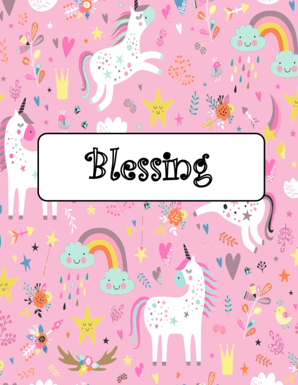 ler totalmente Blessing: Unicorn Notebook Personal Name Wide Lined Rule Paper | The Notebook For Writing Journal or Diary Women & Girls Gift for Birthday, For Student, Back to schoo | 160 Pages Size 8.5x11inch