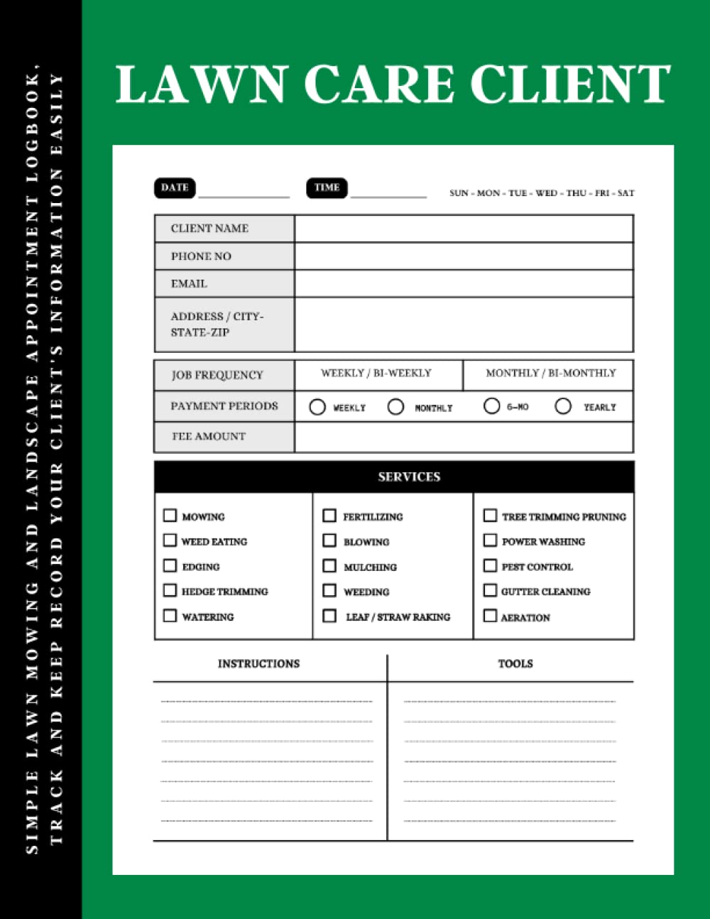Lawn Care Client Log Book: Bookkeeping to Start a Lawn Care Business | Lawn Care Client Tracker & Organizer | Record Book to Mowing and Landscape... Receipt Book | 100 Pages | 8.5x11 Inches baixar livro de graça