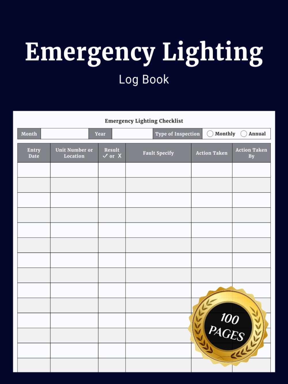 Emergency Lighting Log Book: Simple Emergency Lighting Journal to Record Testing Inspection Maintenance Monthly Checklists and Safety Compliance for... Residential Properties Workplace and Schools baixar o livro de graça