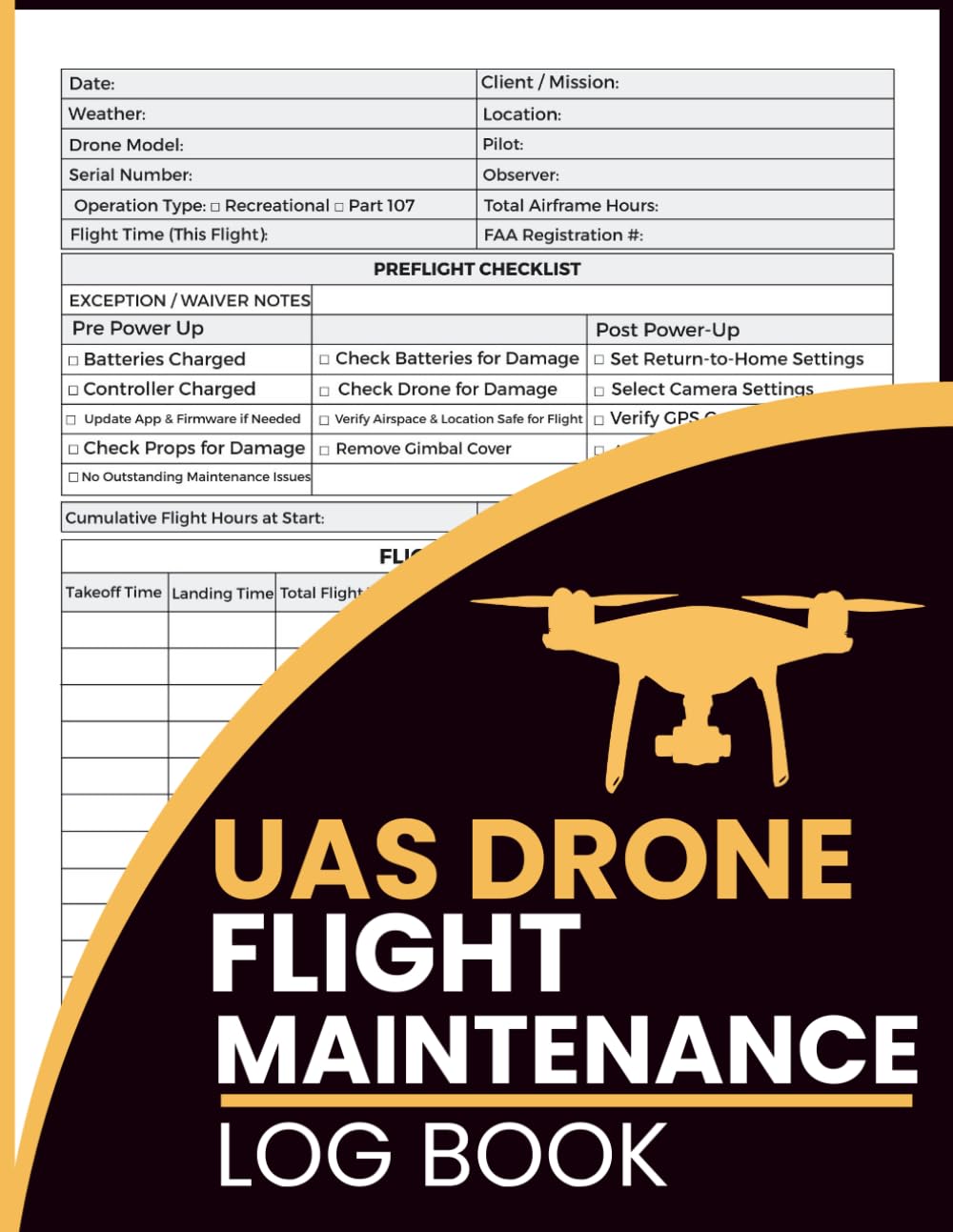 UAS Drone Flight Maintenance Log Book: Record Operational Data, Service Logs, and Airspace Compliance baixar o livro de graça
