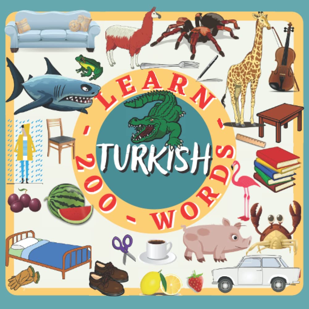 LEARN TURKISH 200 WORDS: Learning turkish for children, children's book, full color picture book, bilingual, turkish-English activity book