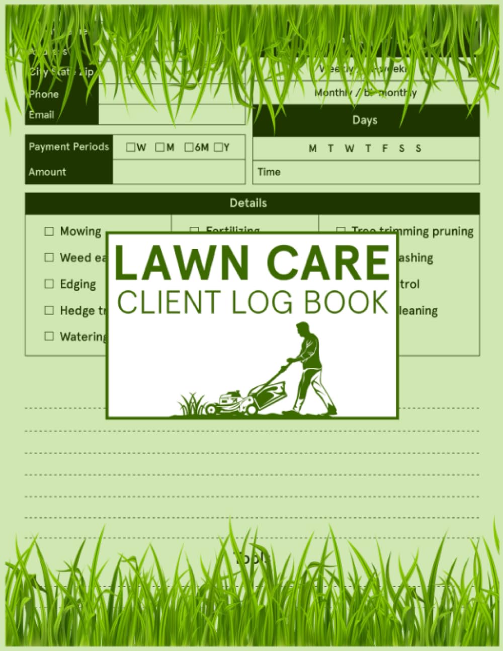 Lawn Care Client Log Book: Efficiently Manage and Track Your Lawn Care Services with Ease | Lawn Mowing and Landscape Appointment Logbook | 8.5" x 11", 110 Pages baixar livro de graça