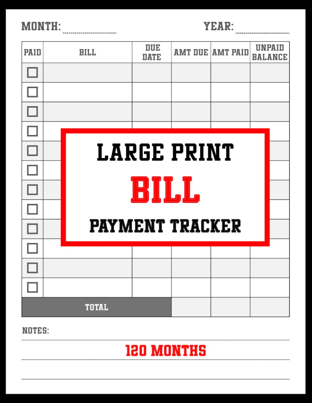ler totalmente Large Print Bill Payment Tracker: Easy-to-Read Monthly Bill Organizer to Track Due Dates, Payments & Expenses | 18-Point Font | Simple Finance Planner for Seniors & Retirees | 8.5" x 11" | 120 Months.