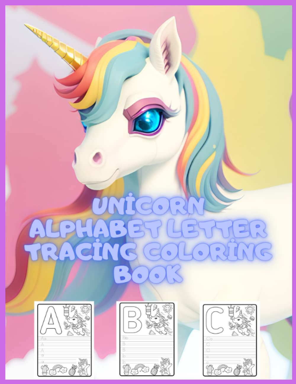 ler totalmente Unicorn alphabet letter tracing coloring book