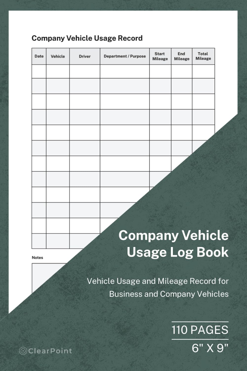 ler totalmente Company Vehicle Usage Log Book: Business Mileage and Driver Record | 110 Pages | 6 × 9 Format: Company Vehicle Tracking for Daily Business Use