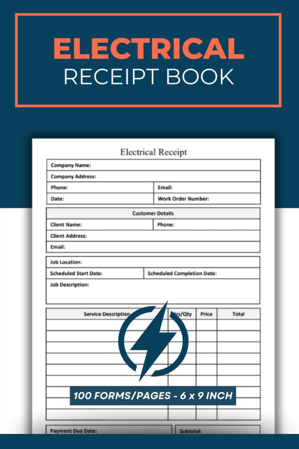 capítulo por capítulo baixar Electrical Receipt Book: Electrical Services Receipt Form | Electrician Job Invoice Sheets | 50 Forms