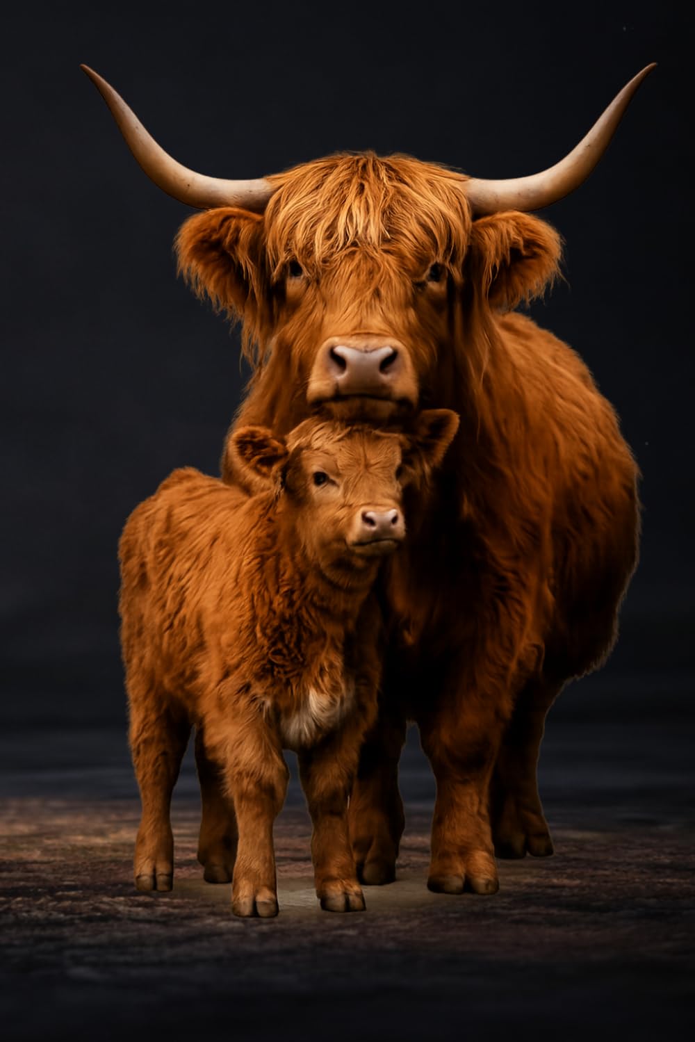 ler totalmente Highland cow and calf: Minimalist Animal Journal | Farm Animals Mother & Baby Series | 120 Lined Pages | 6x9