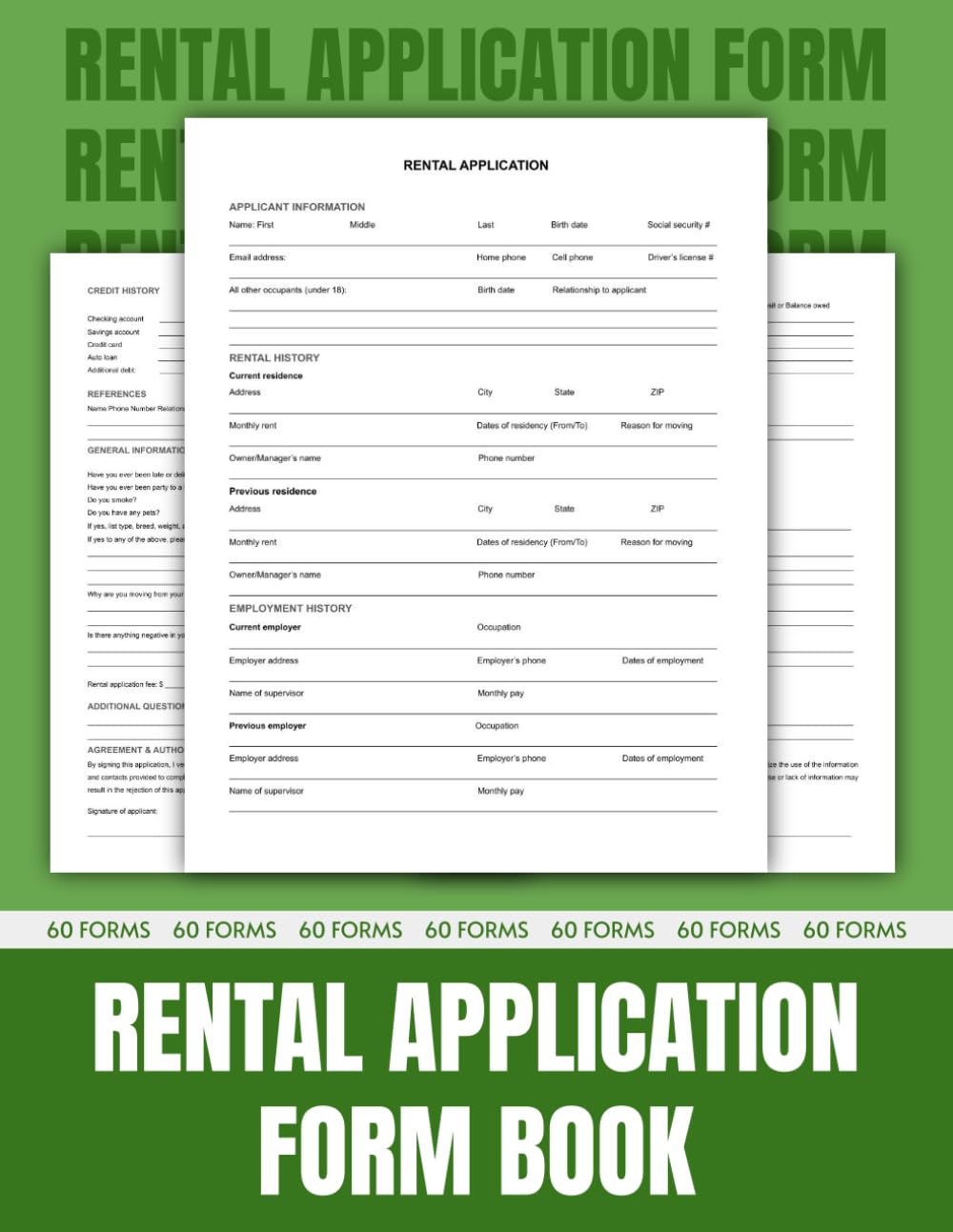 ler totalmente Rental Application Form Book: Tenant Screening Made Simple – Verify Employment, Rental History, Credit & Background Checks | 60 Forms for Landlords & Property Managers.