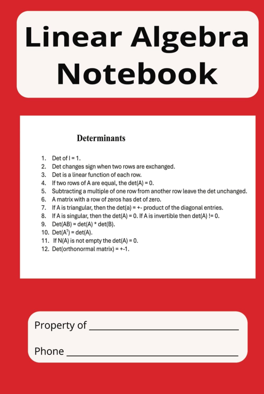 ler totalmente Linear Algebra Notebook: Linear Algebra Notebook with over 50 pages of essential definitions, formulas, and examples.