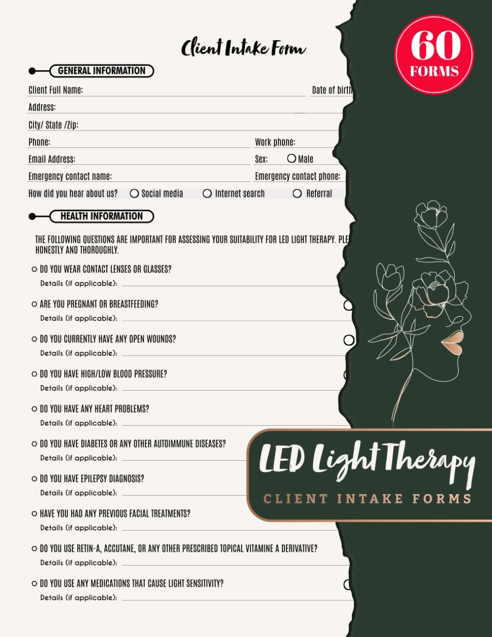LED Light Therapy Client Intake Forms: Light Emitting Diode Consultation & Consent Logbook for Estheticians, Med Spas & Beauty Clinics | 60+ Forms, 120 Two-Sided Pages baixar o livro de graça