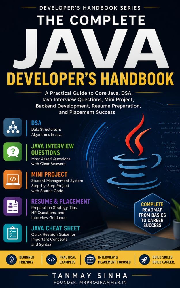ler totalmente The Complete Java Developer’s Handbook: A Practical Guide to Core Java, DSA, Java Interview Questions, Mini Projects, Backend Development, Resume Preparation,... (Developer's Handbook) (English Edition)