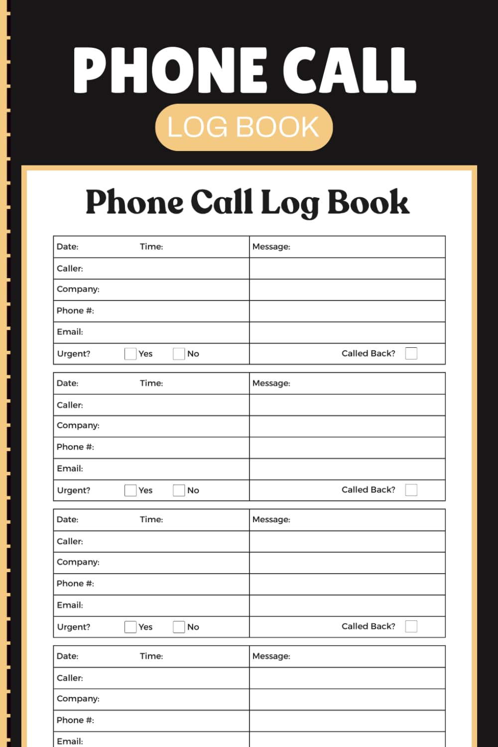 Phone Call Log Book: Track Incoming Calls, Messages, Contact Details, and Follow-Up Actions for Offices, Receptionists, and Business Professionals baixar livro de graça