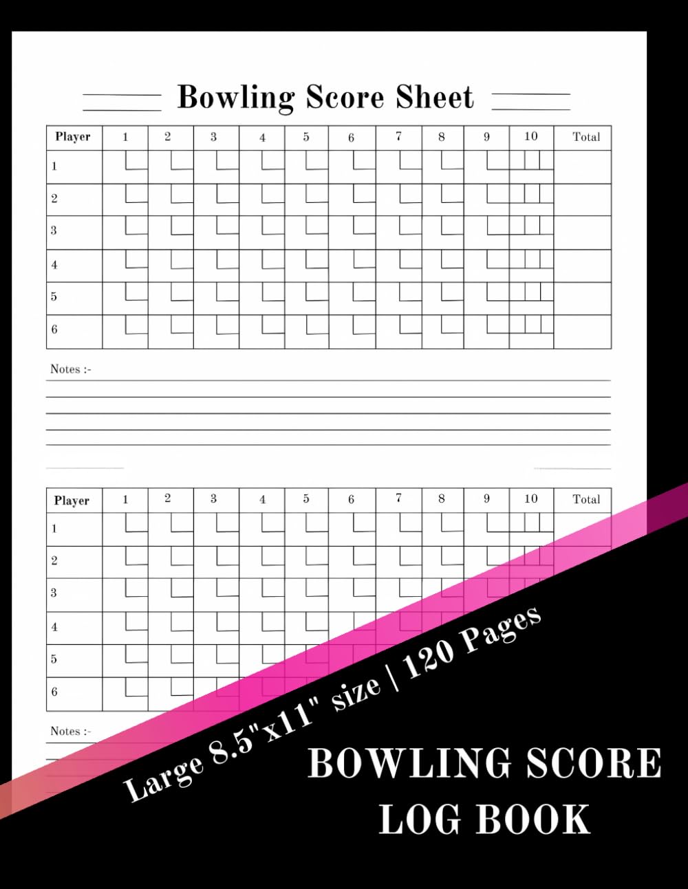 Bowling Score Notebook: Scoring Pad for Bowlers | Game Record Keeper Notebook | Bowling Team Score Book | Strike Spare Bowling Score Keeper | Score Cards 8.5" x 11" - 120 Pages baixar livro de graça