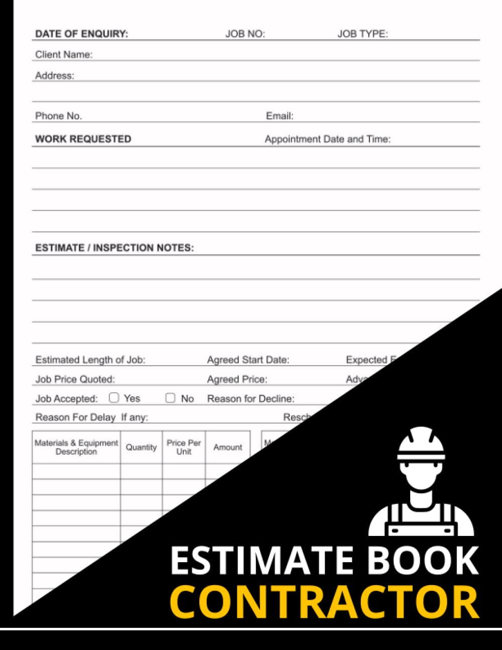 Estimate Book Contractor: Job Estimate Quote Record Book With Dot Diagram Sheets For Taking Measurements and Inspection Notes baixar o livro de graça