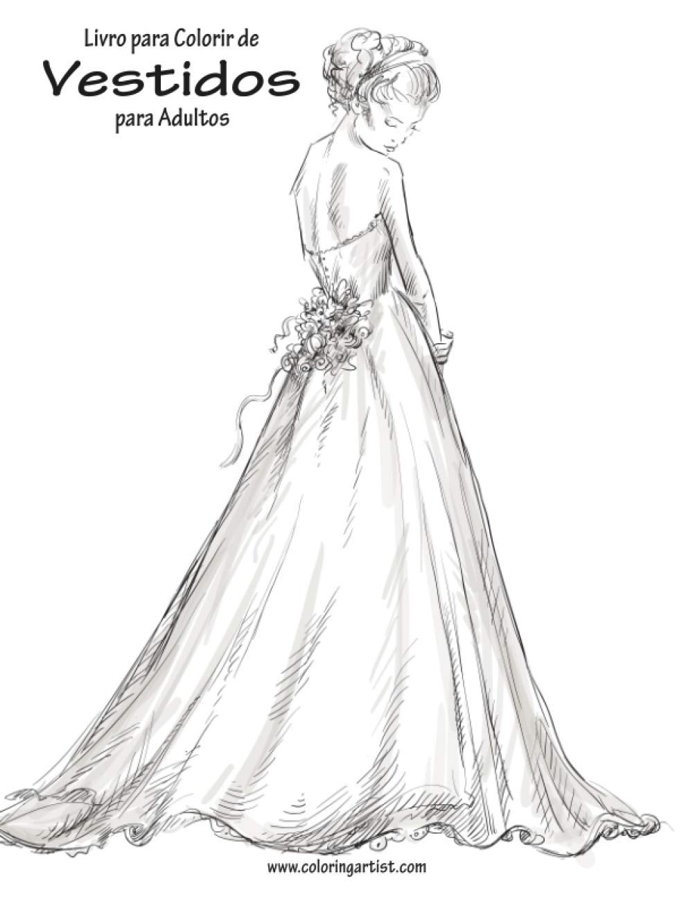Livro para Colorir de Vestidos para Adultos: 1 baixar livro de graça