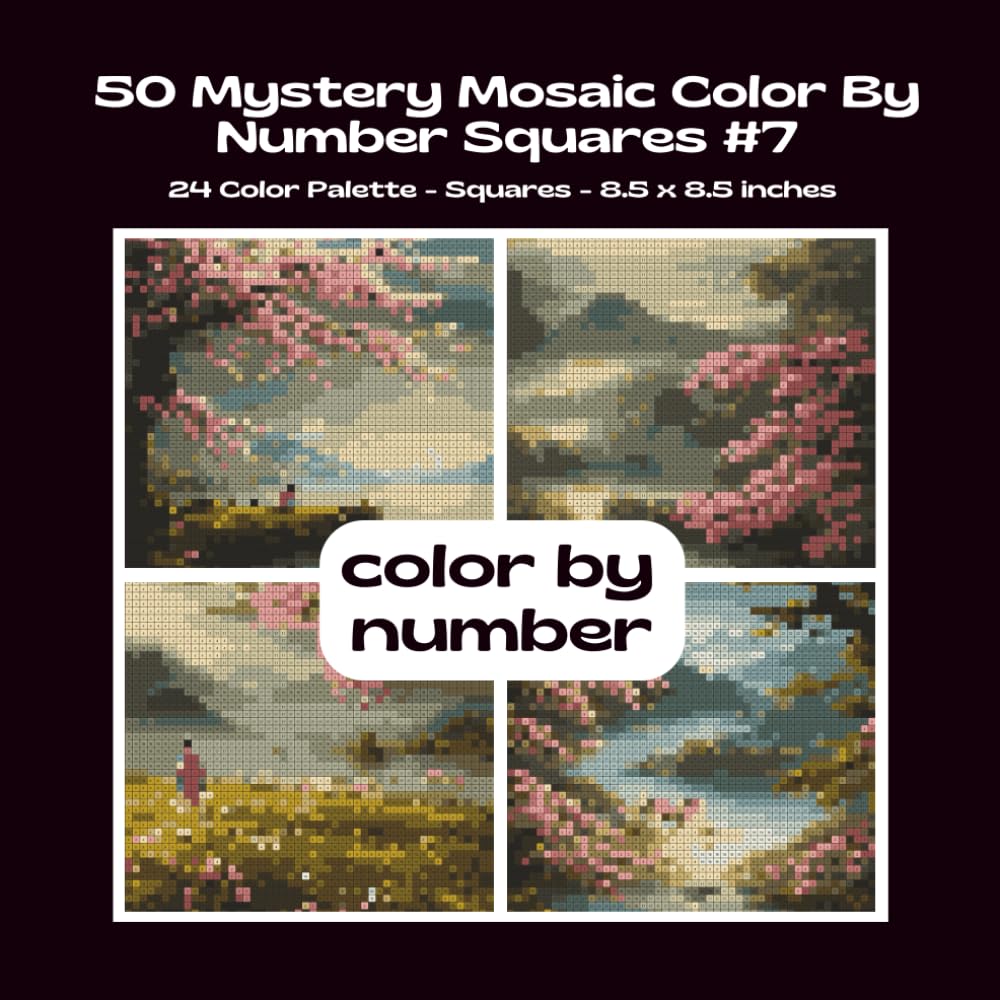 ler totalmente 50 Mystery Mosaic Color By Number Squares #7: Color Quest Color By Number Coloring Book For Teens & Adults