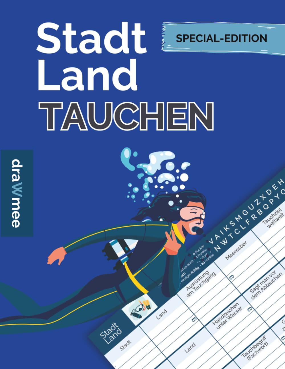 Stadt Land Tauchen: Quiz Geschenk für Buddy, Tauchbasis und Logbuch: Spielblock mit 35 Blatt Din-A4 (Seiten zum Ausschneiden) (German Edition) baixar livro de graça