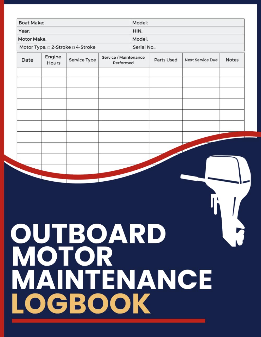 Outboard Motor Maintenance Log Book: engine hour tracking, service documentation, repair history, and parts notes for marine use baixar o livro de graça