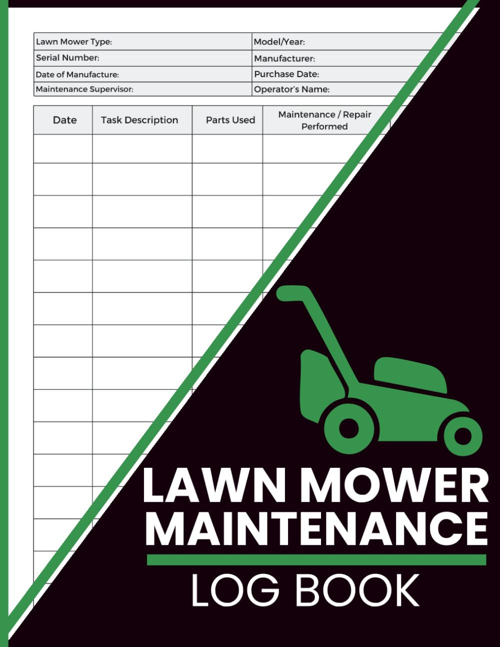 Lawn Mower Maintenance Log Book: Track Repairs, Replacement Parts, and Routine Maintenance to Keep Gas or Electric Lawn Mowers Running Efficiently baixar livro de graça