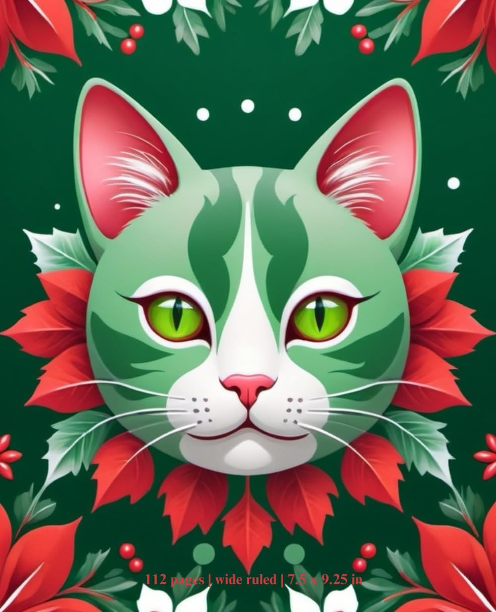 Evergreen Cats – Poinsettia Cat Portrait – Composition Notebook: Wide Ruled | 112 Pages | 7.5 x 9.25 inches | Soft Matte Cover baixar livro de graça
