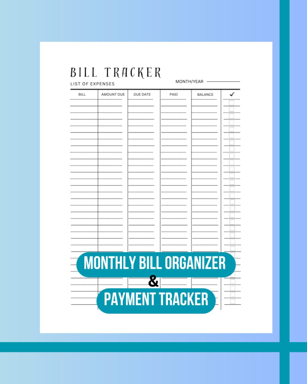 Monthly Bill Organizer & Payment Tracker: A Simple Monthly Bill Payment Tracker to Track Bills, Payments, and Balances baixar livro de graça