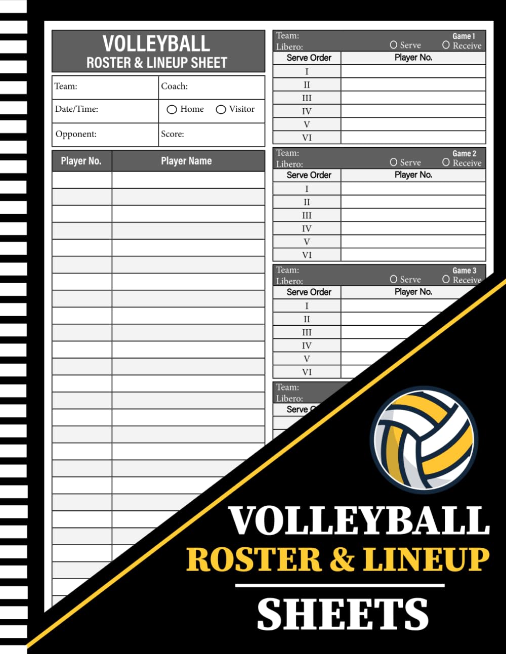 Volleyball Roster and Lineup Sheets: Keep track of your volleyball roster and line-ups for game days | Volleyball Team Management Record Book baixar o livro de graça