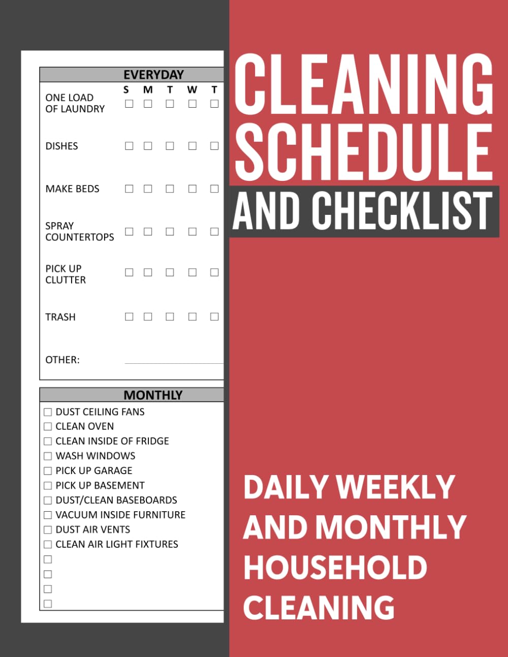 Cleaning Schedule and Checklist: Daily Weekly and Monthly Household Cleaning Schedule, Housekeeping Checklist Planner, and Organizer baixar livro de graça