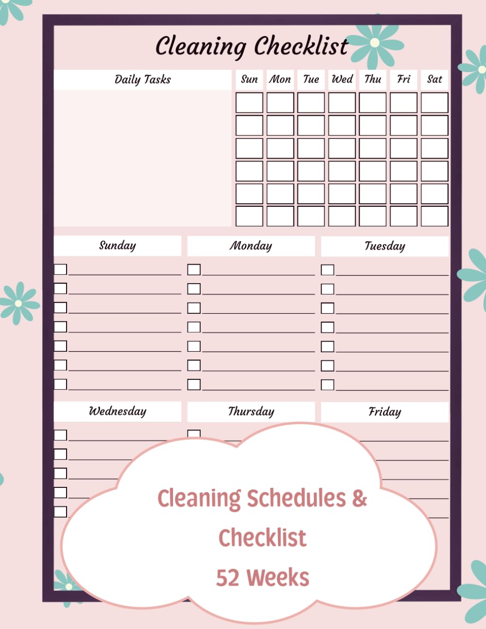 capítulo por capítulo baixar Planner With Cleaning Schedule And Checklist: 52 Weeks of Daily, Weekly Chores and Monthly Cleaning, Tasks, No Mess Less Stres