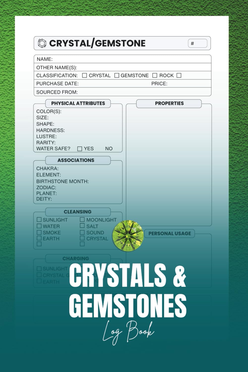 ler totalmente Crystals and Gemstones Log Book: Compact Notebook to Track Healing Properties, Collections, and Uses