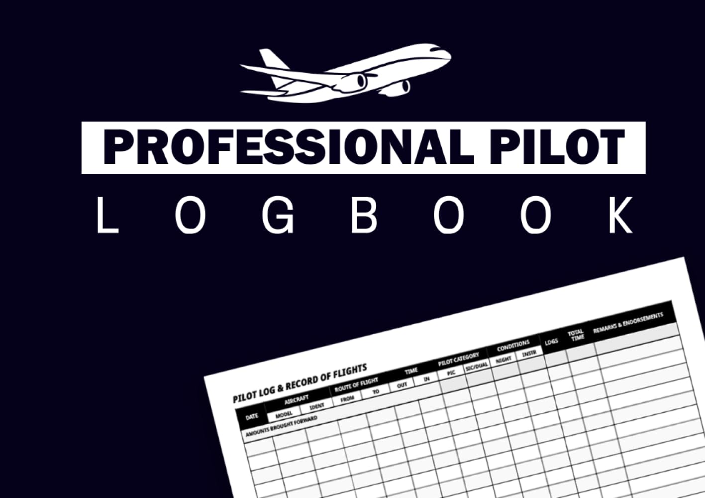 ler totalmente Professional Pilot Logbook: Comprehensive Flight Log & Training Record for Student and Private Aviators