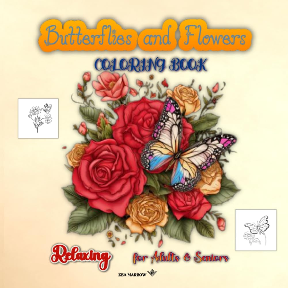 Relaxing Butterflies and Flowers Coloring Book for Adults & Seniors: Coloring pages that reveal the charm of flowers and butterflies, providing a... anxiety and stress while helping to calm. baixar livro de graça
