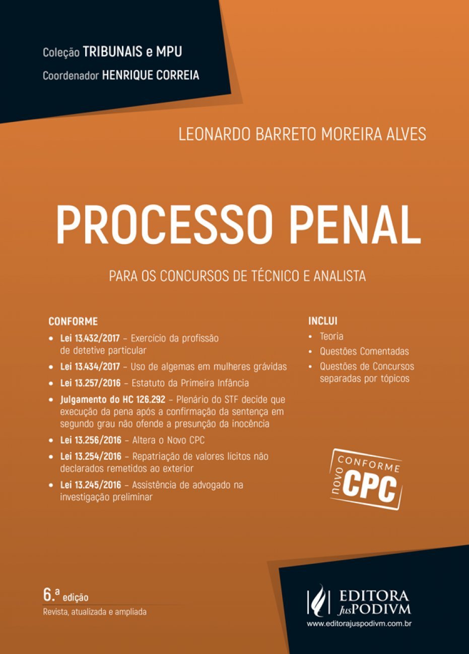 ler totalmente Processo Penal: Para os Concursos de Técnico e Analista