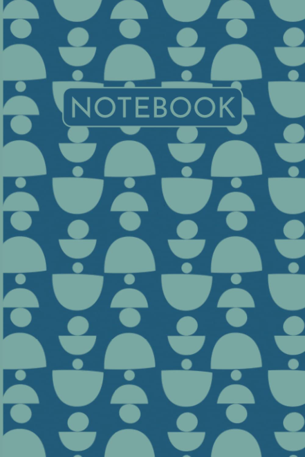 Notebook: Retro Style Blue Stamp Notebook Blank Lined