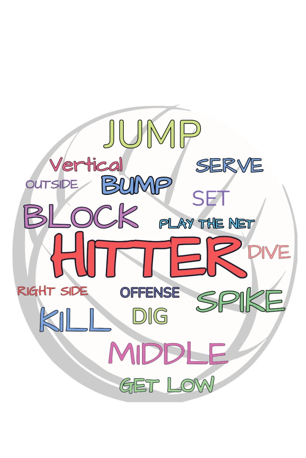 HITTER: A volleyball journal for Hitters | 120 pages | Lined | For the Volleyball Lover Who is a Front Row Hitter!