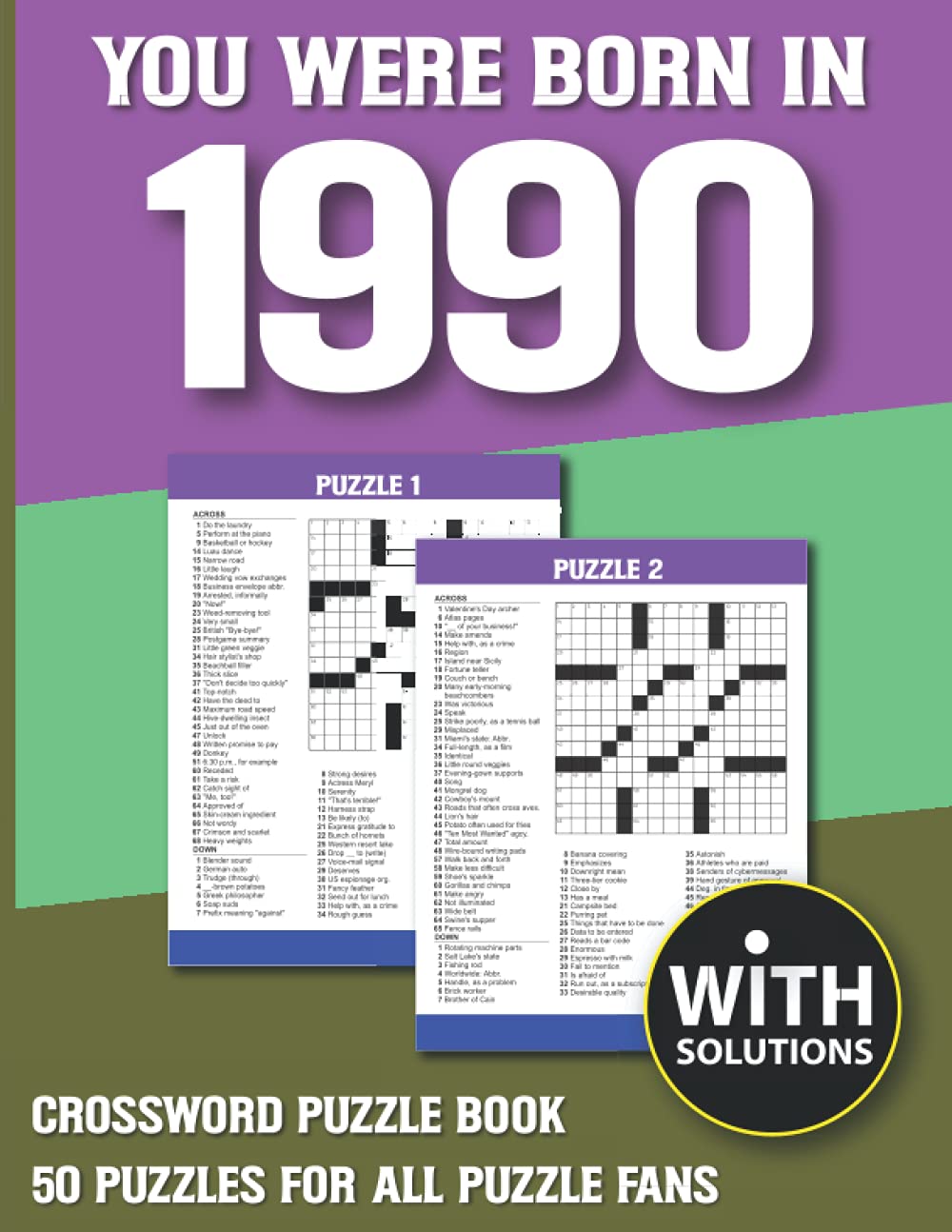 ler totalmente You Were Born In 1990: Crossword Puzzle Book: Crossword Puzzle Book For Adults & Seniors With Solution