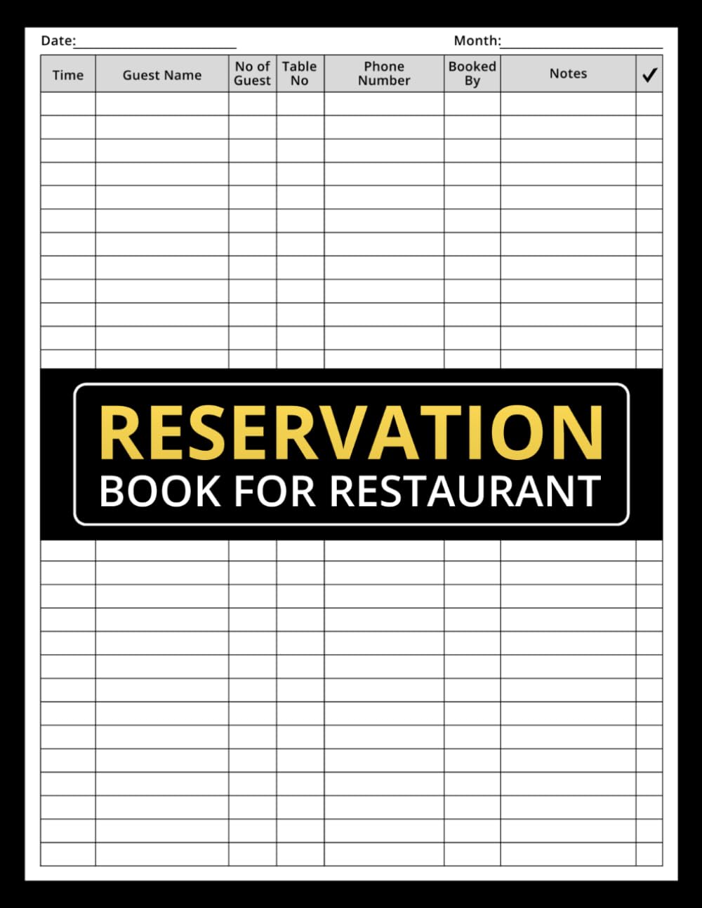 ler totalmente Reservation Book for Restaurant: Undated Guest Booking Log for Daily Reservations and Customer Records