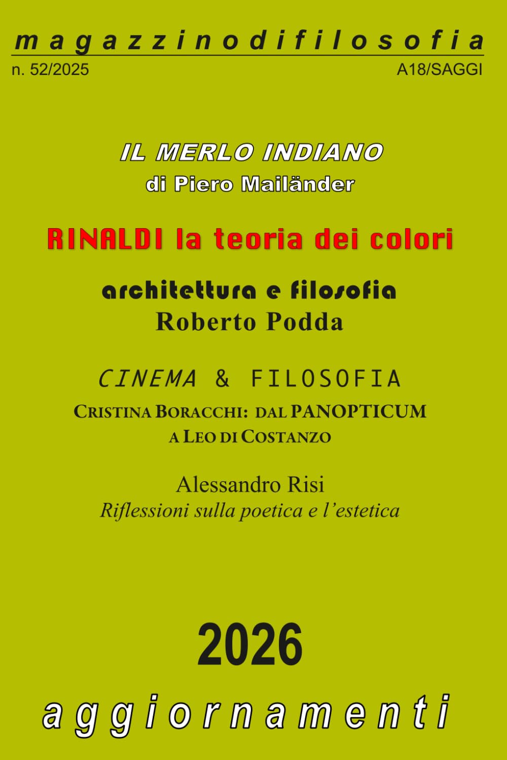 Magazzino di filosofia n. 52/2025: A18/Saggi (Italian Edition) baixar o livro de graça