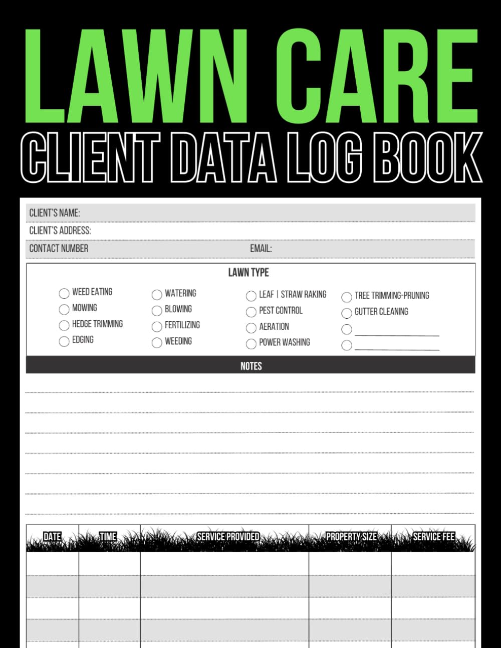 Lawn Care Client Data Log Book: Record book for Any Lawn Care Business to Keep Track of Services baixar livro de graça
